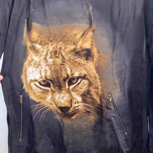 Zara Black Cougar Long Sleeve Blouse - Picture 2 of 5